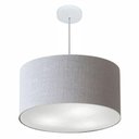Ver imagem 1 de Lustre Pendente Cilíndrico Md-4080 Cúpula em Tecido 60x30cm Rustico Cinza - Bivolt