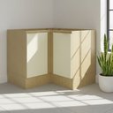 Ver imagem 1 de Balcão com Rodapé de Canto ''L'' 2 Portas e 2 Prateleiras 90cm Nanda TM4216 Nature/Arenas