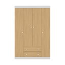 Ver imagem 3 de Guarda-Roupa Solteiro 122cm 4 Portas e 2 Gavetas Lira Multimóveis Mp4804 Branco/Madeirado