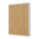 Ver imagem 1 de Guarda-Roupa Solteiro 122cm 4 Portas e 2 Gavetas Lira Multimóveis Mp4804 Branco/Madeirado