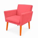Ver imagem 4 de Poltrona Cadeira para Sala Confortável e Minimalista Paris em Suede Rosa