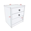 Ver imagem 5 de Mesa de Cabeceira Funcional com 02 Gavetas em MDF Rosa - Pea Móveis