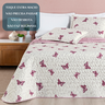 Colcha Casal Super King Cama Box Nyla Kit Cobre Leito Dupla Face 200 Fios Estampado Avere:rosa - 5