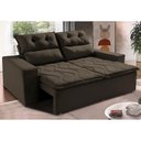Ver imagem 1 de Sofá Retrátil e Reclinável 1.50m Cama Inbox Smal com Bordado Pantográfico Suede Café