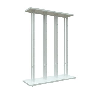 Expositor de Tênis Bonés Bolas Duplo 4 Colunas Linha Screw New Comac Branco
