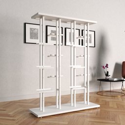 Expositor de Tênis Bonés Bolas Duplo 4 Colunas Linha Screw New Comac Branco - 3