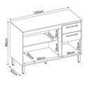 Ver imagem 3 de Balcão Armário Multiuso com Tampo 120 cm 3 Portas Amêndola/ Branco - Bela Móveis