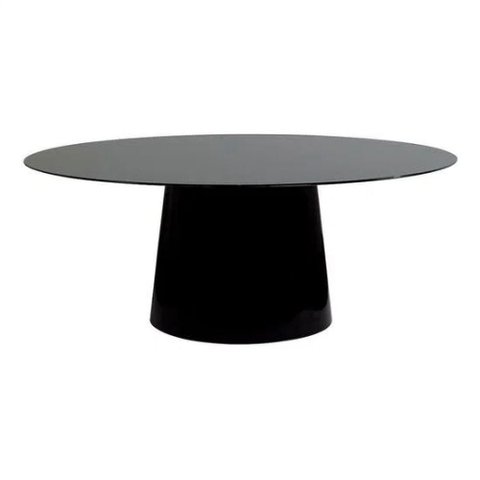 Mesa De Jantar Cone Oval 244x137 Cm Laqueada Cor Preto