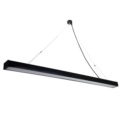 Luminária Pendente Retangular LED 24w 3000k Metal Preto 117cm Bella Light LED Retangular