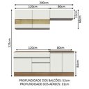 Ver imagem 4 de Armário de Cozinha Compacta 200cm Rustic/Branco Glamy Madesa 07