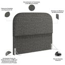Ver imagem 4 de Cabeceira Cama Box Queen 160cm Orgânica Lanna W01 Linho Mescla Chumbo - Lyam Decor
