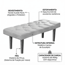 Ver imagem 4 de Recamier Quarto Sala Banco Paris 130cm Suede Pavia - Bege