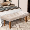 Ver imagem 1 de Recamier Quarto Sala Banco Paris 130cm Suede Pavia - Bege