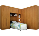 Ver imagem 2 de Modulado Solteiro Orion 100%MDF Cinamomo - Leifer Móveis