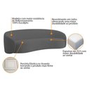 Ver imagem 6 de Kit Sofá 3 Lugares 180cm e Poltrona Orgânica Luxo Recepção Amore Linho Cor Cinza Escuro
