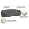 Kit Sofá 3 Lugares 180cm e Poltrona Orgânica Luxo Recepção Amore Linho Cor Cinza Escuro - 6