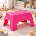 Ver imagem 3 de Kit 2 Banquinhos Infantis Decorados Plástico Rosa Tramontina Brinquedoteca Banco Multiuso