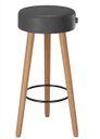 Ver imagem 5 de Kit 2 Banquetas Media Paris 60cm Pé Madeira Bar Cozinha Espaco Gourmet Couro PU Preto