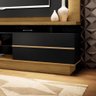 Estante Home Theater 2,10m Palazzo com Led Para TV 70 Cor Carvalho e Preto HB Móveis - 4