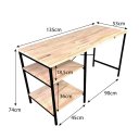 Ver imagem 4 de Mesa para Escritório com Prateleiras Style Industrial Natural e Branco