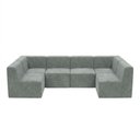 Ver imagem 1 de Sofá Modular Boucle Kit 6 Módulos Sofá em U 4 Meios e 2 Cantos Espuma Premium a Vácuo 4,62m - Cinza