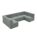 Ver imagem 2 de Sofá Modular Boucle Kit 6 Módulos Sofá em U 4 Meios e 2 Cantos Espuma Premium a Vácuo 4,62m - Cinza