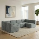 Ver imagem 3 de Sofá Modular Boucle Kit 6 Módulos Sofá em U 4 Meios e 2 Cantos Espuma Premium a Vácuo 4,62m - Cinza