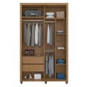 Ver imagem 4 de Guarda Roupa 136cm Solteiro 2 Portas Correr Com Espelho Suécia RV Móveis Cinamomo/Off White