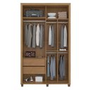 Ver imagem 2 de Guarda Roupa 136cm Solteiro 2 Portas Correr Com Espelho Suécia RV Móveis Cinamomo/Off White