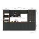 Ver imagem 4 de Cozinha Modulada Completa Americana 100% MDF 350cm com Rodapé Provence Multimóveis Crink-CPL001