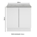 Ver imagem 4 de Balcão Madesa Stella 80 cm 2 Portas Branco
