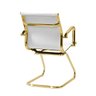 Cadeira de Escritório Eames Branca - Fixa | Dourado Brilho - 2