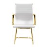 Cadeira de Escritório Eames Branca - Fixa | Dourado Brilho - 5