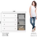Ver imagem 2 de Cômoda com 4 Gavetas e Porta - Americana - Branco