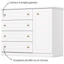 Ver imagem 3 de Cômoda com 4 Gavetas e Porta - Americana - Branco