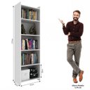 Ver imagem 4 de Estante de Livros 52CMX177CM 4 Prateleiras Espresso Móveis Branco