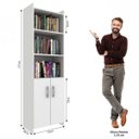 Ver imagem 4 de Estante de Livros 52CMX177CM Multiuso 2 Portas Espresso Móveis Branco