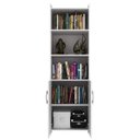 Ver imagem 3 de Estante de Livros 52CMX177CM Multiuso 2 Portas Espresso Móveis Branco