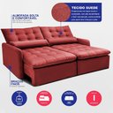 Ver imagem 3 de Sofá sem Caixa Retrátil 1,60m Softgel Celeste Velusoft Vermelho Cama Inbox