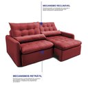 Ver imagem 6 de Sofá sem Caixa Retrátil 1,60m Softgel Celeste Velusoft Vermelho Cama Inbox