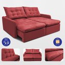 Ver imagem 7 de Sofá sem Caixa Retrátil 1,60m Softgel Celeste Velusoft Vermelho Cama Inbox