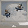 Papel de Parede Painel Ursinho Aviador Aquarelado - 1