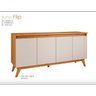Balcão Buffet Flip 4 Portas 2 Prateleiras Mel/off White - Viero Móveis - 5