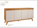 Ver imagem 5 de Balcão Buffet Flip 4 Portas 2 Prateleiras Mel/off White - Viero Móveis