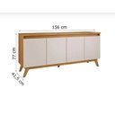 Ver imagem 4 de Balcão Buffet Flip 4 Portas 2 Prateleiras Mel/off White - Viero Móveis