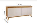 Ver imagem 4 de Balcão Buffet Flip 4 Portas 2 Prateleiras Mel/off White - Viero Móveis