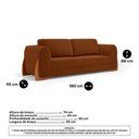 Ver imagem 4 de Sofá Living Bloom 180cm 02 Lugares com Pés de Madeira Bouclê Terracota - Abmaza