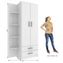 Ver imagem 4 de Guarda-Roupa Infantil 2 Portas 2 Gavetas com 4 Prateleiras Externas Espresso Móveis