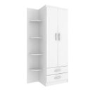 Ver imagem 3 de Guarda-Roupa Infantil 2 Portas 2 Gavetas com 4 Prateleiras Externas Espresso Móveis