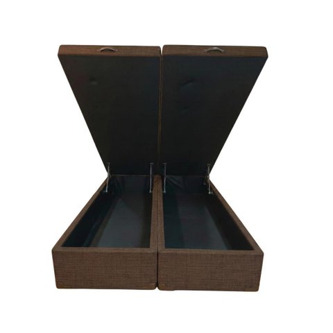 Cama Box Baú King Bipartido 96 Diversas Cores - Linhão - Turim Marrom